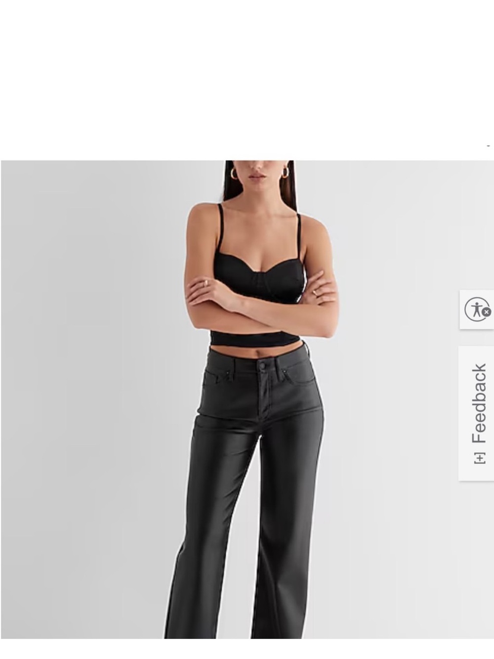 Express Faux Leather 90’s Slim Super High Rise Black Pants (size 8L)